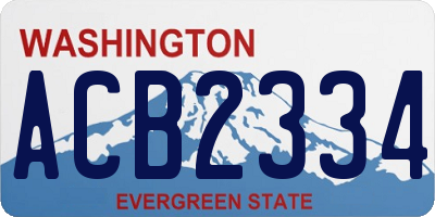 WA license plate ACB2334