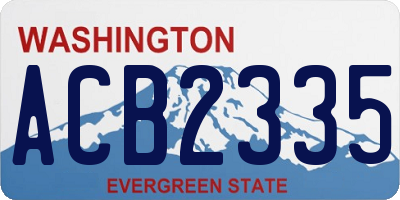 WA license plate ACB2335