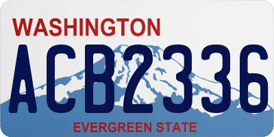 WA license plate ACB2336