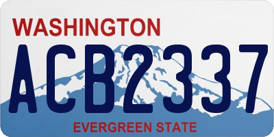 WA license plate ACB2337