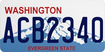 WA license plate ACB2340
