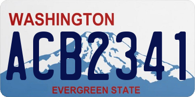 WA license plate ACB2341