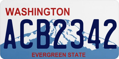 WA license plate ACB2342