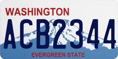 WA license plate ACB2344
