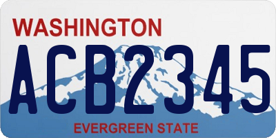 WA license plate ACB2345