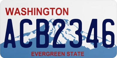 WA license plate ACB2346