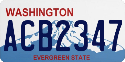 WA license plate ACB2347