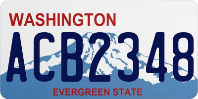WA license plate ACB2348