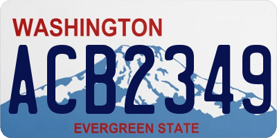 WA license plate ACB2349