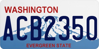 WA license plate ACB2350
