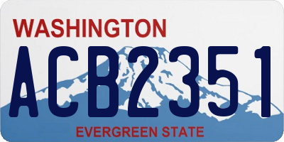 WA license plate ACB2351