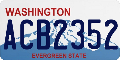 WA license plate ACB2352