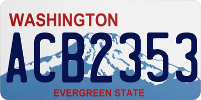 WA license plate ACB2353