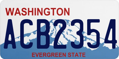 WA license plate ACB2354