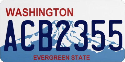 WA license plate ACB2355