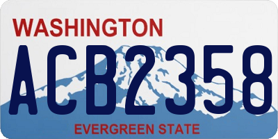 WA license plate ACB2358