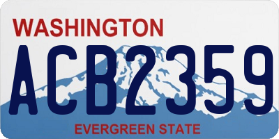 WA license plate ACB2359
