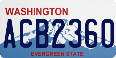 WA license plate ACB2360