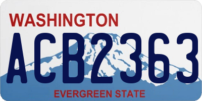 WA license plate ACB2363