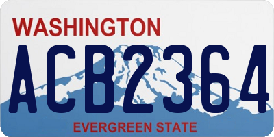 WA license plate ACB2364