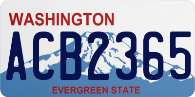 WA license plate ACB2365