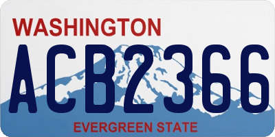 WA license plate ACB2366