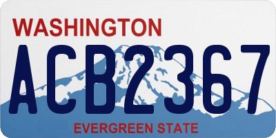 WA license plate ACB2367