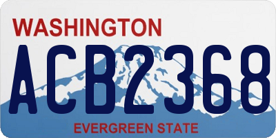 WA license plate ACB2368