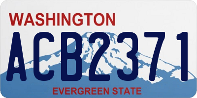 WA license plate ACB2371