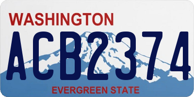 WA license plate ACB2374