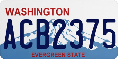 WA license plate ACB2375