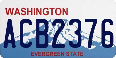 WA license plate ACB2376