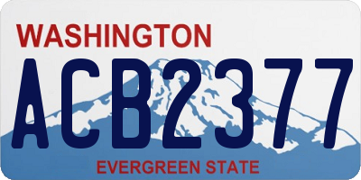 WA license plate ACB2377