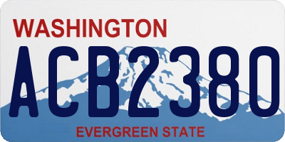 WA license plate ACB2380