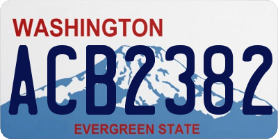 WA license plate ACB2382