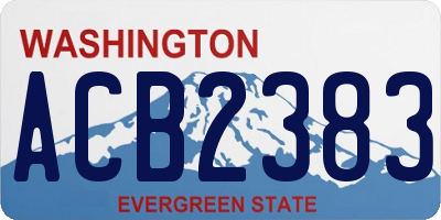 WA license plate ACB2383