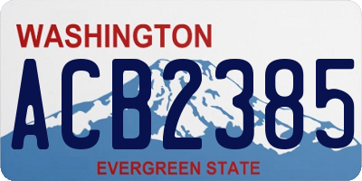 WA license plate ACB2385