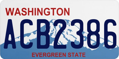 WA license plate ACB2386