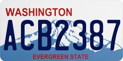 WA license plate ACB2387