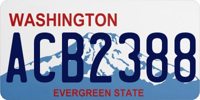 WA license plate ACB2388