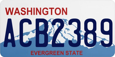 WA license plate ACB2389