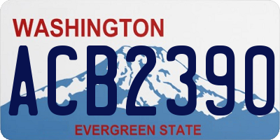 WA license plate ACB2390