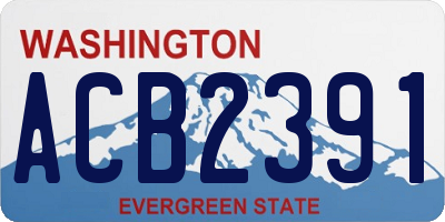 WA license plate ACB2391