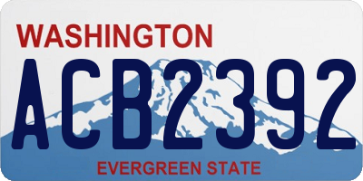 WA license plate ACB2392