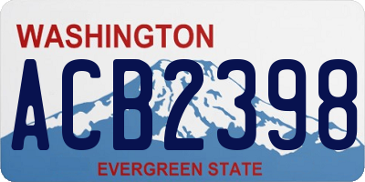 WA license plate ACB2398
