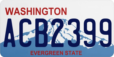 WA license plate ACB2399