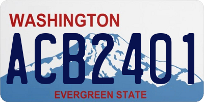 WA license plate ACB2401