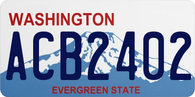 WA license plate ACB2402