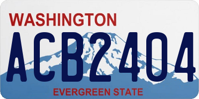 WA license plate ACB2404
