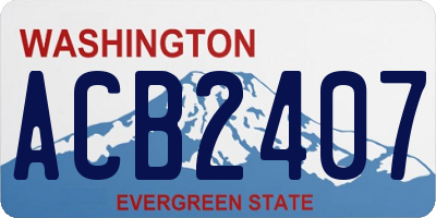 WA license plate ACB2407